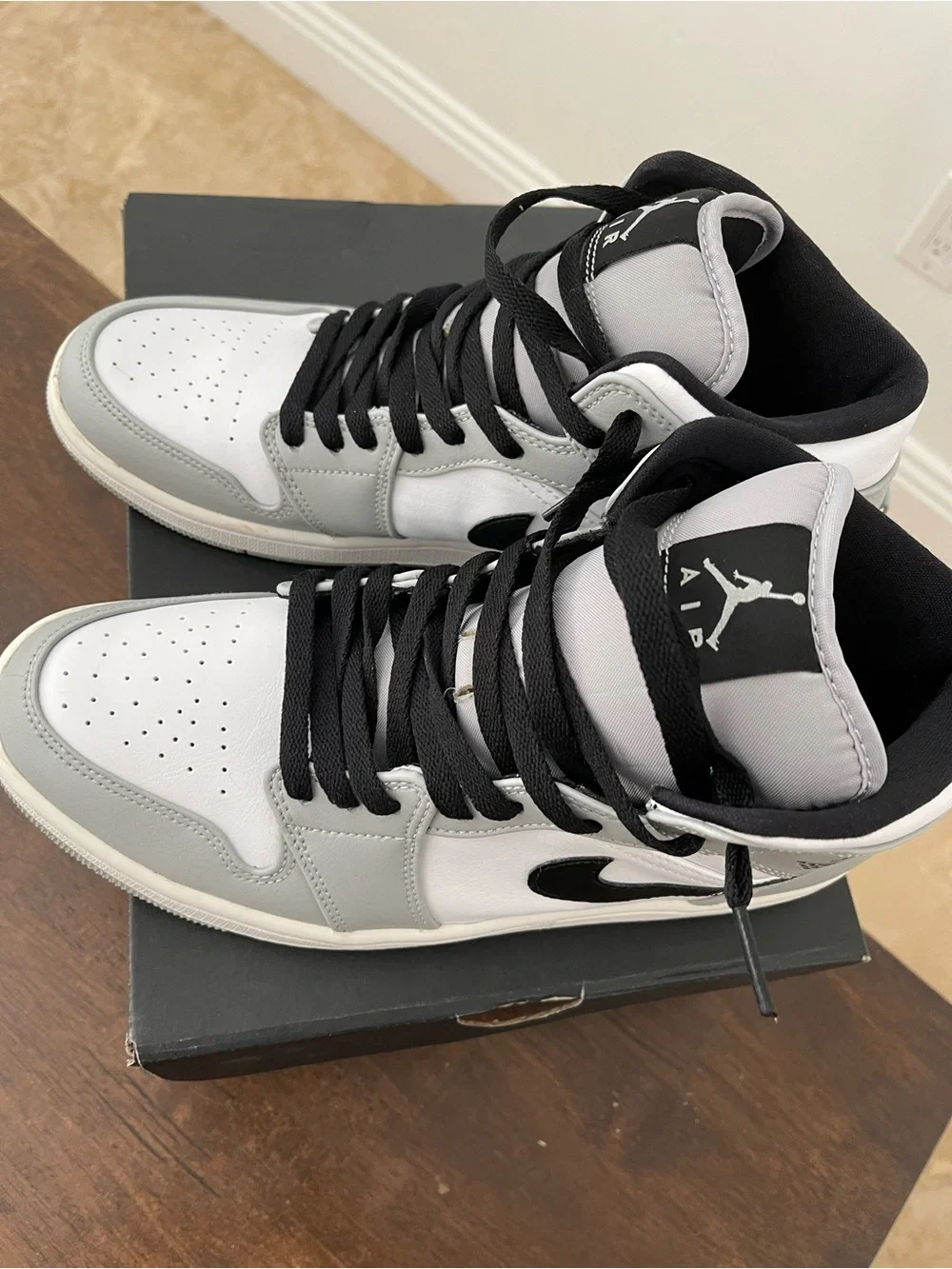 Jordan High-Top Sneakers - White, Gray, Black